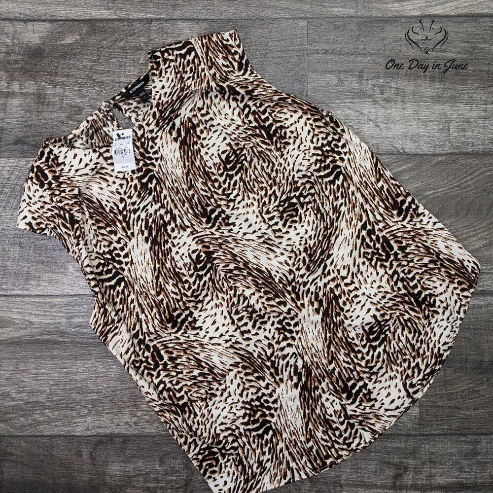Express Animal Print Sleeveless Top Size S